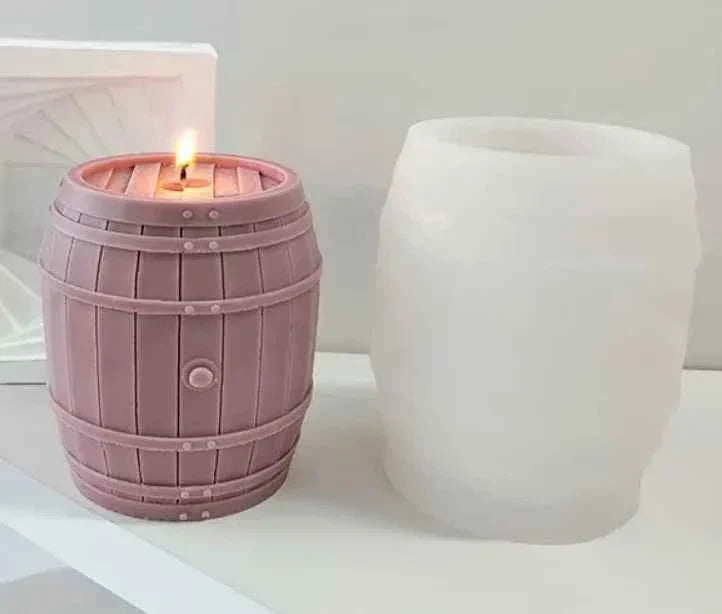 Botte di Legno 10 cm. Stampo in silicone anche per Candele