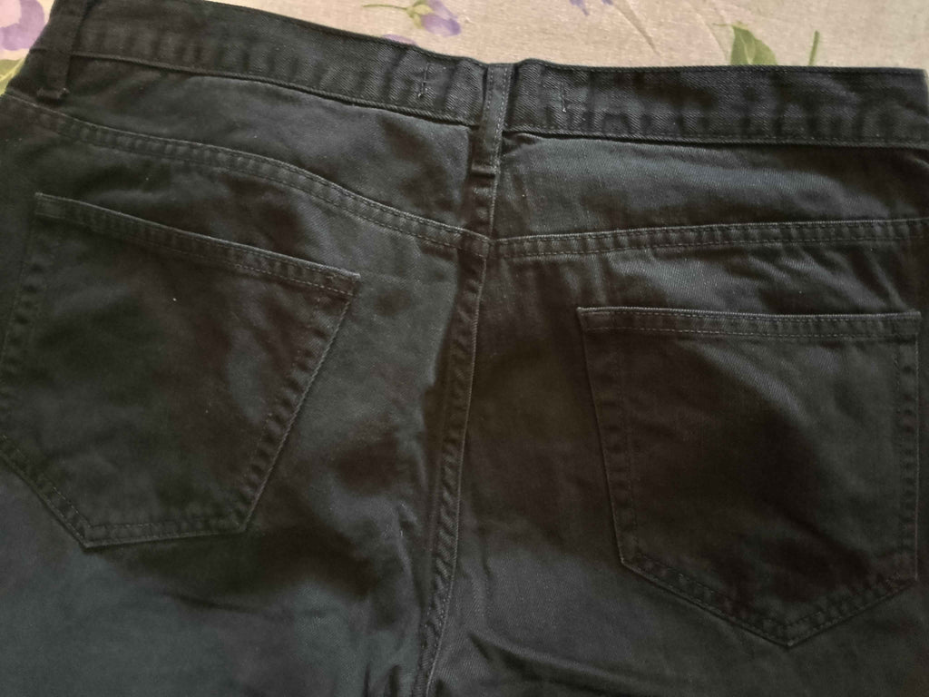 JEANS NERI.TAGLIA 52/L. VINTAGE SLIM.       CHIUSURA BOTTONI