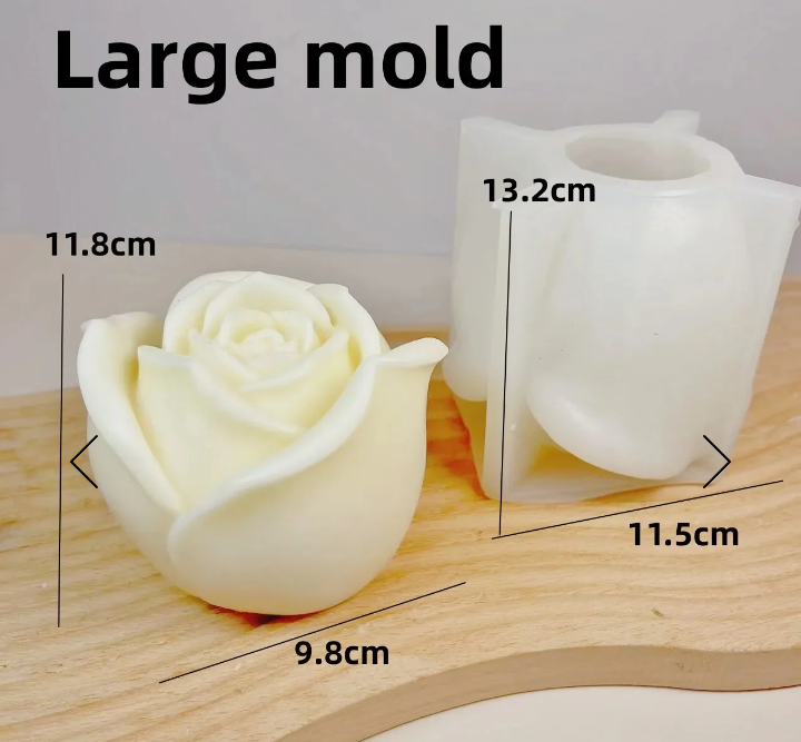 Grande Bocciolo Rosa di 12 cm. Stampo in silicone anche per Candele - WORLD PRODUCTS SHOP