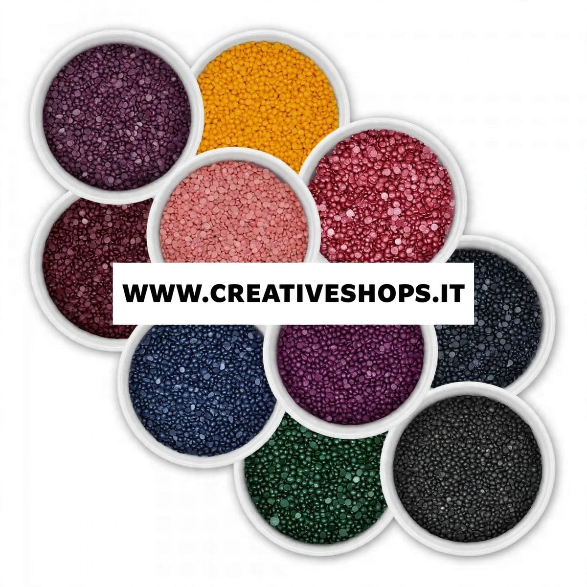 Colorante in grani altamente concentrati per la colorazione della cera delle candele.